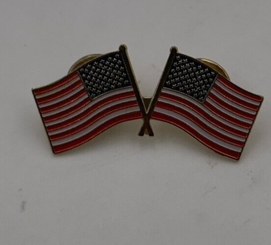 VTG 9/11 United We Stand Twin Flags USA Patriot Badge Pin Tie  Harley Rider