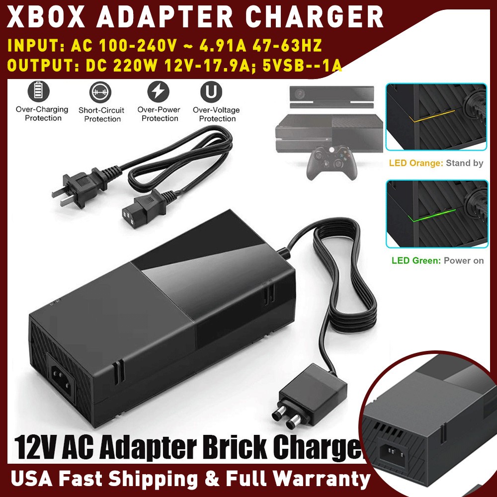 For Microsoft XBOX ONE Console Adapter AC Brick Charger Power Supply Cord