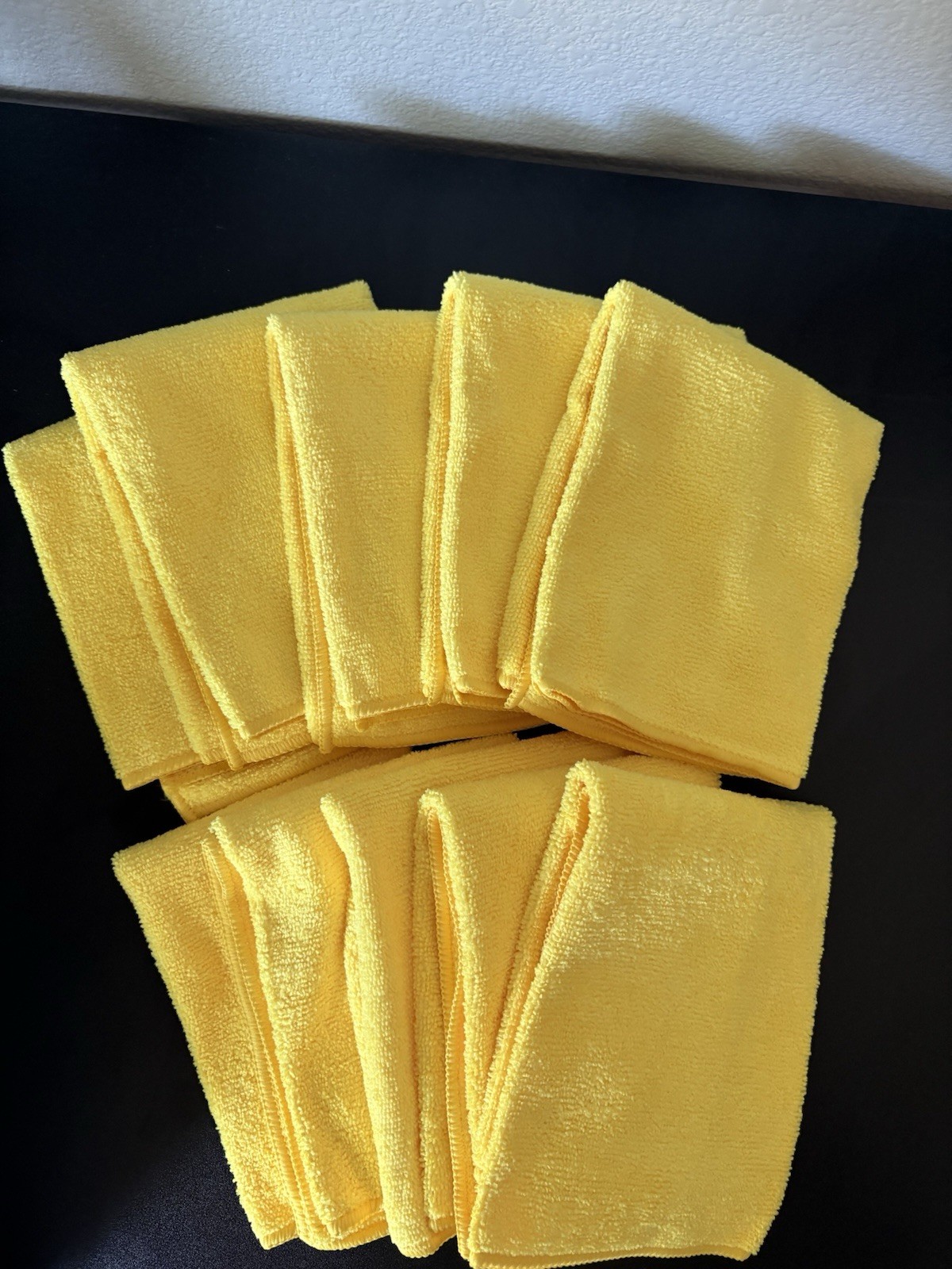 🟨YELLOW Premium Microfiber Cleaning Cloths 10 Pack (14” x 14”) Contractor Grade