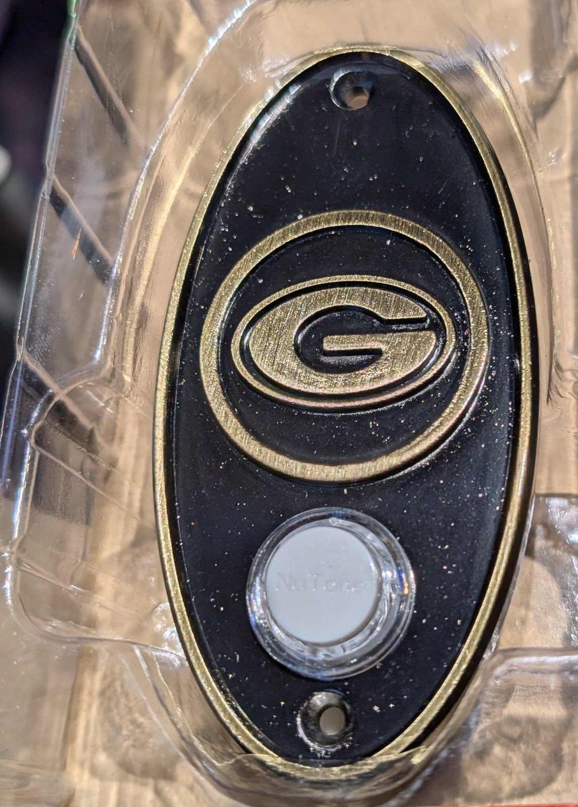 NuTone University Georgia Bulldogs Cast Metal Antique Brass DoorBell Pushbutton