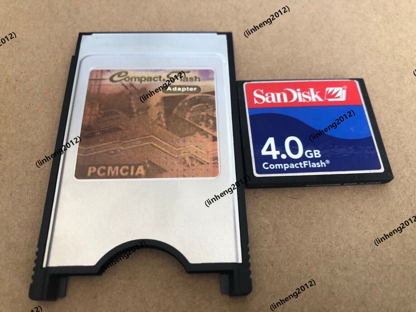 SANDISK  4GB Compact Flash +ATA PC card PCMCIA Adapter JANOME Machines