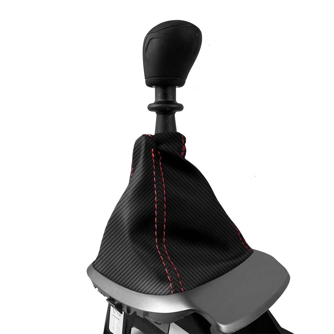 Manual Shift Boot Carbon for Chevrolet Sonic 2012-2016 Red Stitch