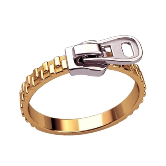 2 pcs Zip Ring Wax pattern for lost wax casting jewelry/injection wax_10384