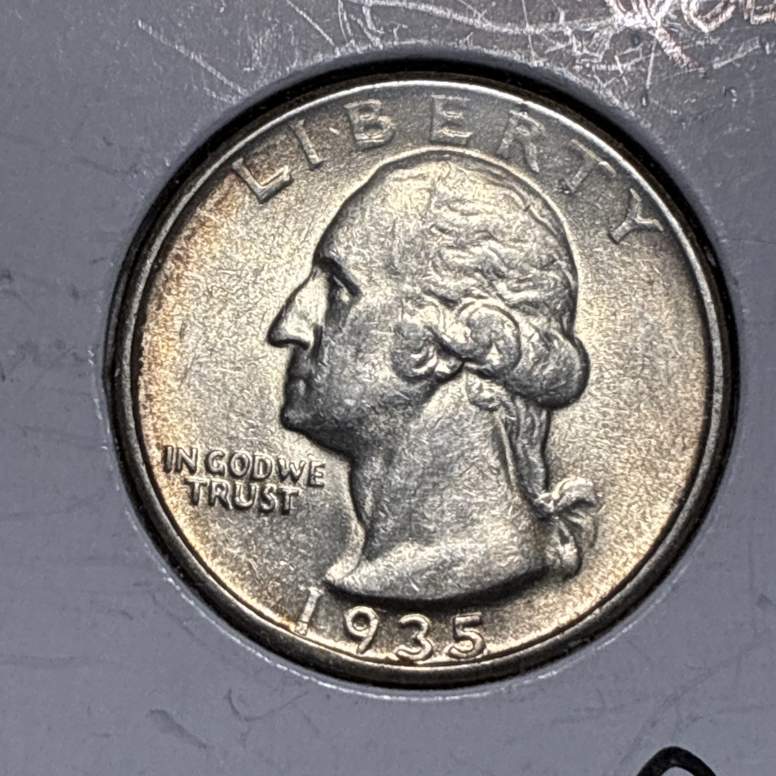1935-P Washington Quarter No Initials Rare
