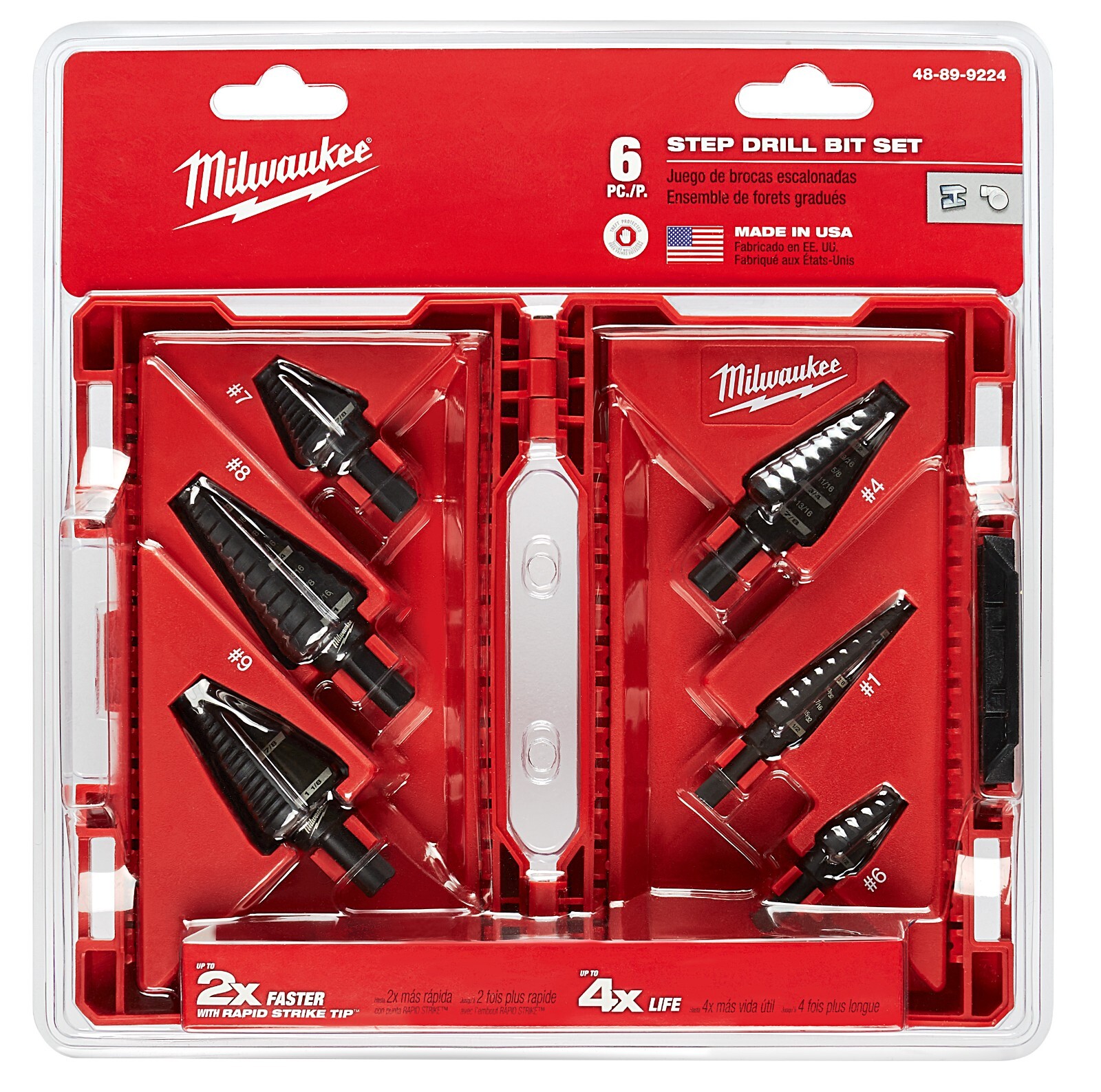 ✅ ✅ NEW Milwaukee 48-89-9224 Step Drill Bit Set (6 PC) FREESHIP ✅ ✅