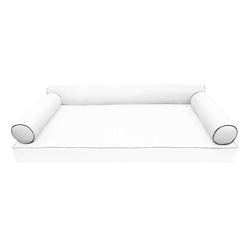 |COVER ONLY| STYLE 6 Crib Bolster Pillow Daybed Porch Swing Contrast Trim AD106