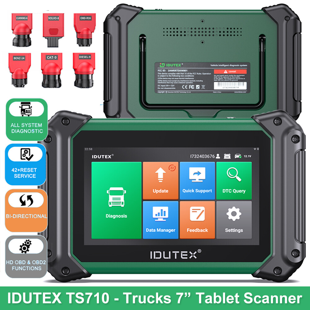 IDUTEX TS710 Heavy Duty Truck Diesel Scanner Diagnostic Tool DPF Regen Injector