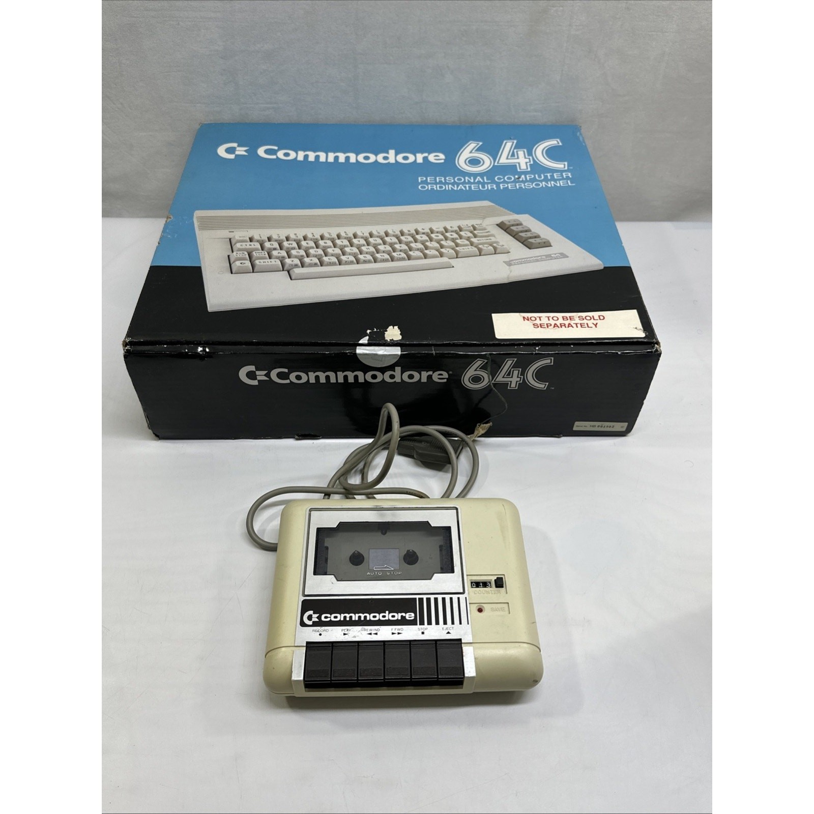Vintage Commodore 64C Home Computer Console In Blue Box Working W/ Cassette