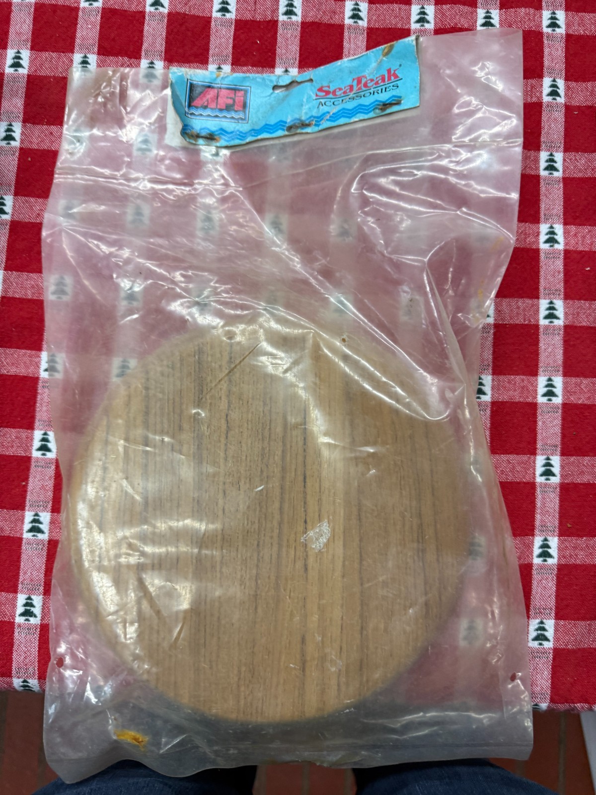 AFI SEATEAK 60169 Canted Teak Winch Pad - FOR 7-1/4"  WICH BASE, 15° NOS