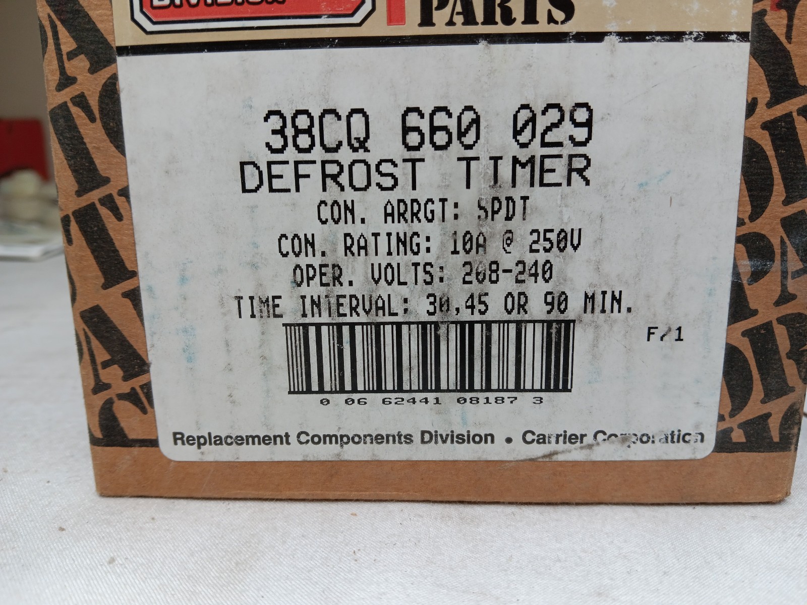 Carrier Defrost Timer 38CQ 660 029