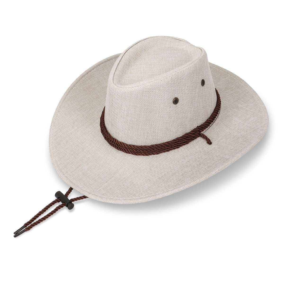 Mens Women Cowboy Fedora Hat Summer Wide Brim Linen Mesh Bucket Cap Outdoor Hats