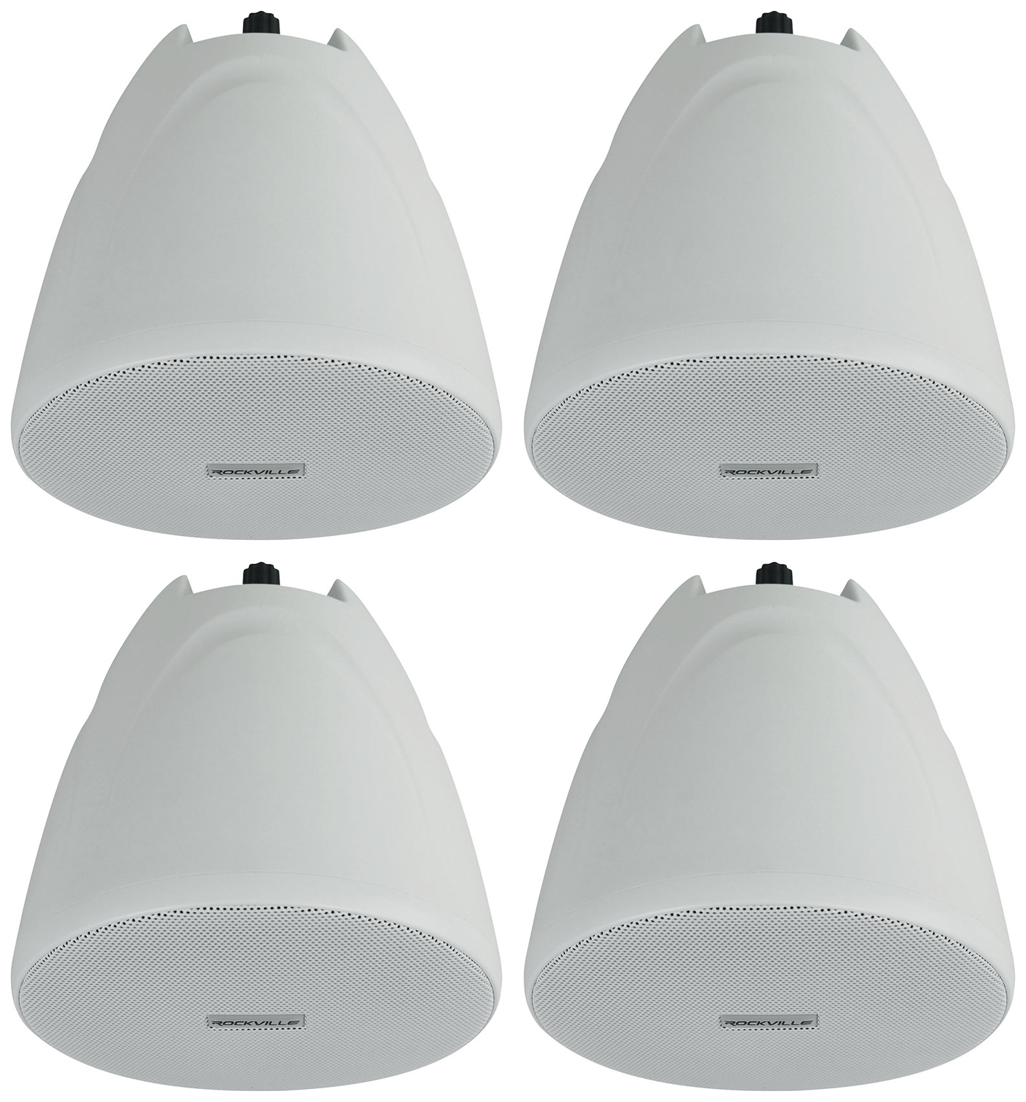 4) Rockville PEN-40T White 4" 70V Hanging Pendant Speakers Commercial/Restaurant