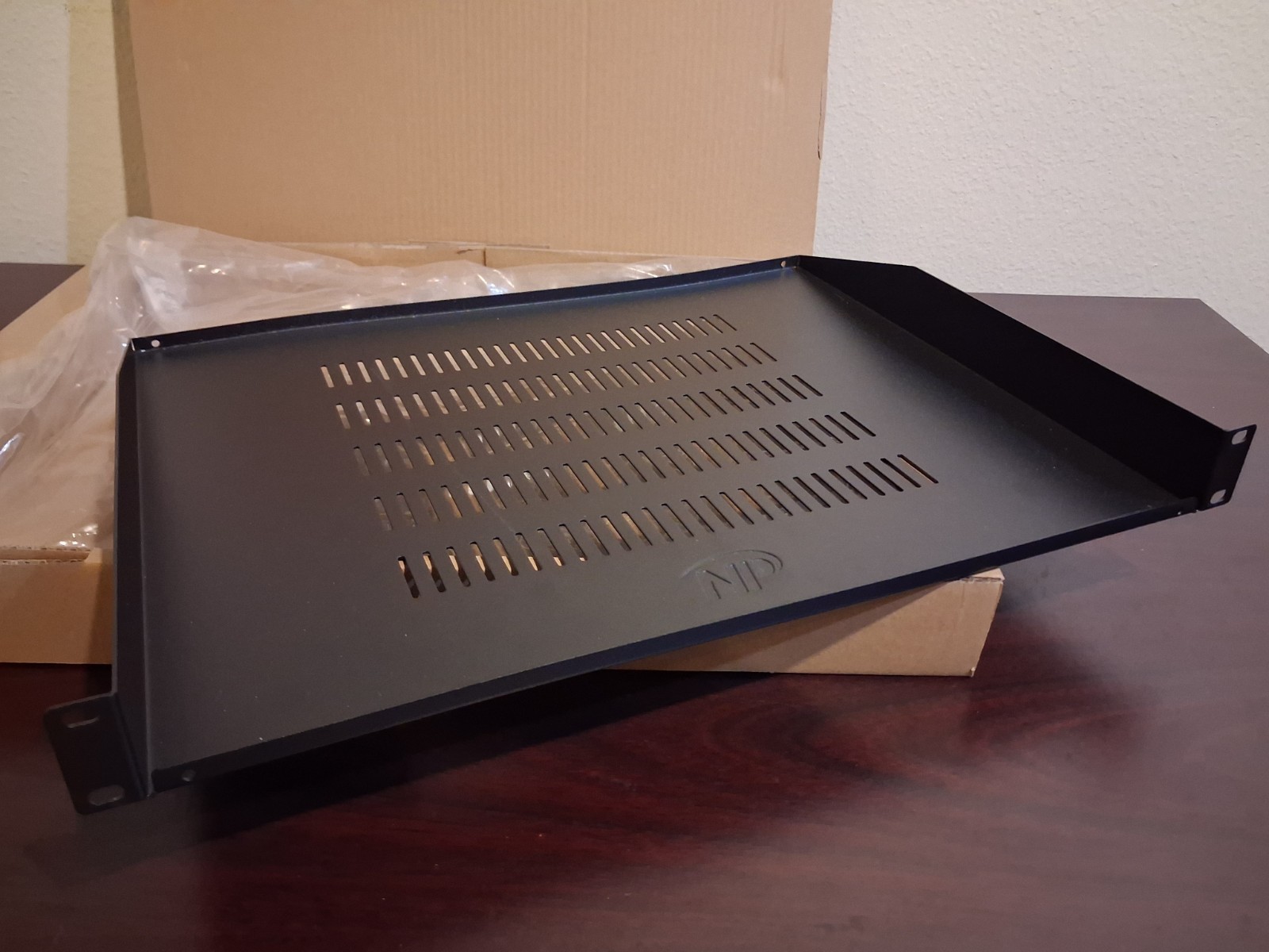 NavePoint 14" Length 19" Width 1U Vented Cantilever Server Shelf Part# 00300531