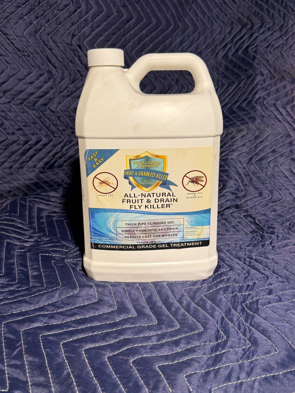 Fast-Acting 1 Gallon Fruit Fly & Drain Fly Killer - Non-Toxic Gel Treatment