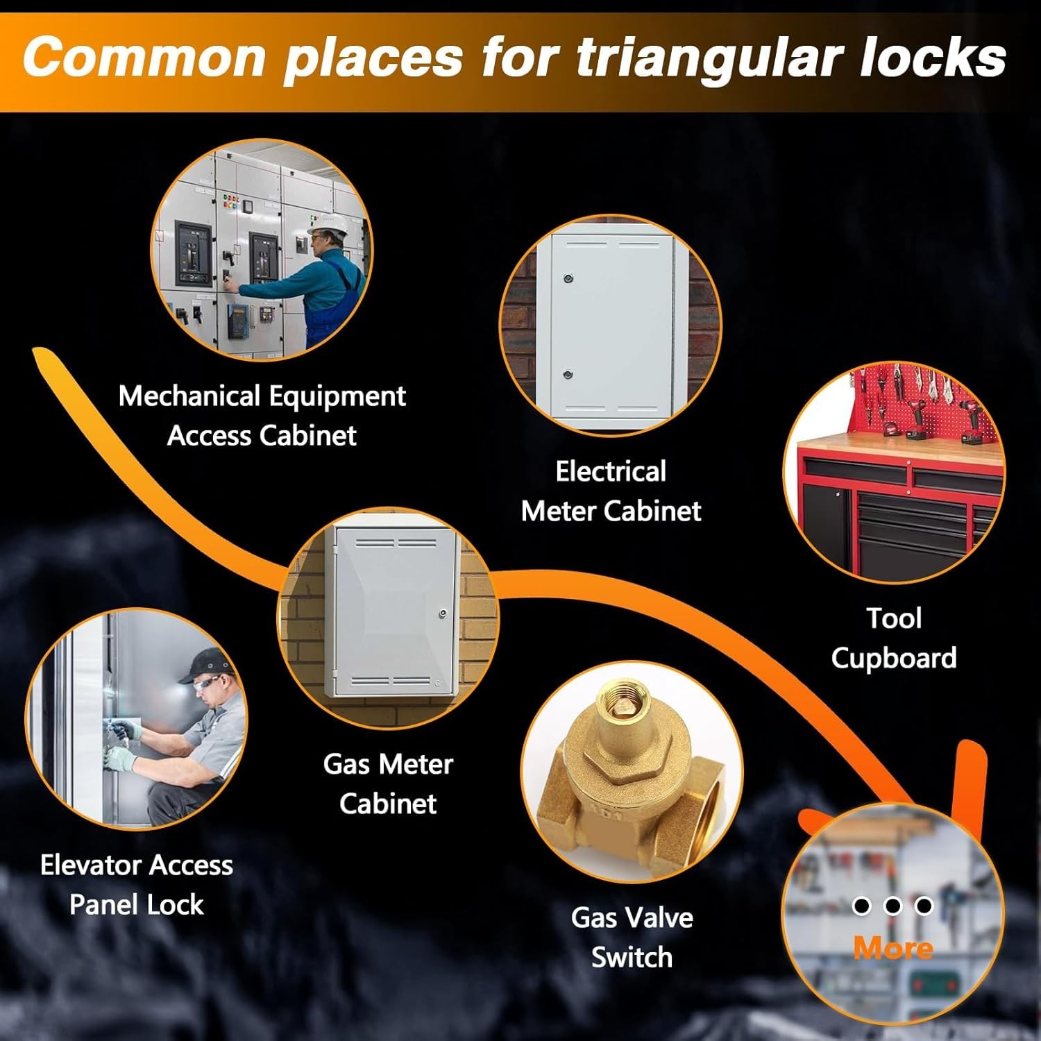 2PCS Triangle Socket Keys, Triangular Panel Lock Key, Universal Silver