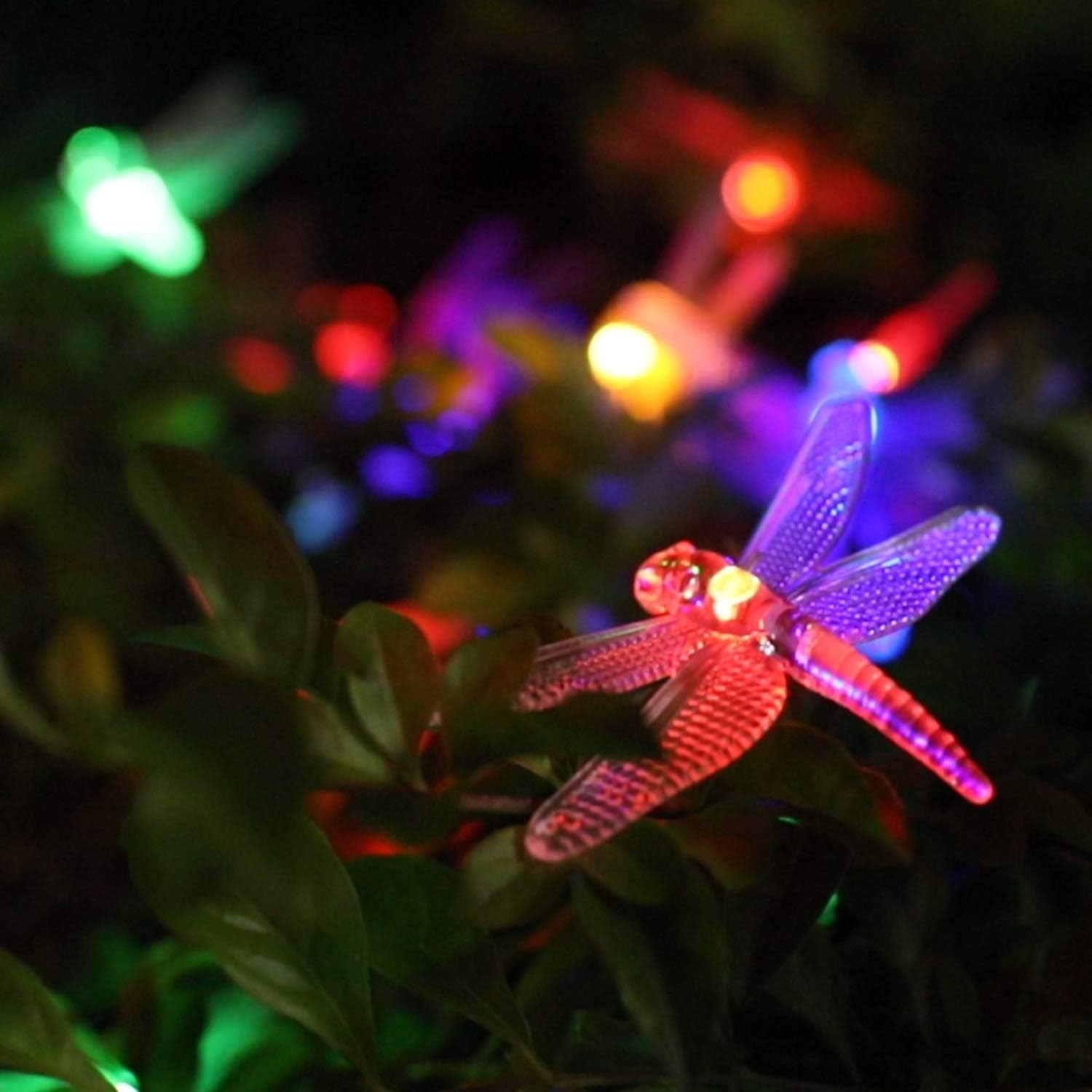 Dragonfly Solar String Lights Outdoor 25.6FT 30 LED Waterproof Solar Powered