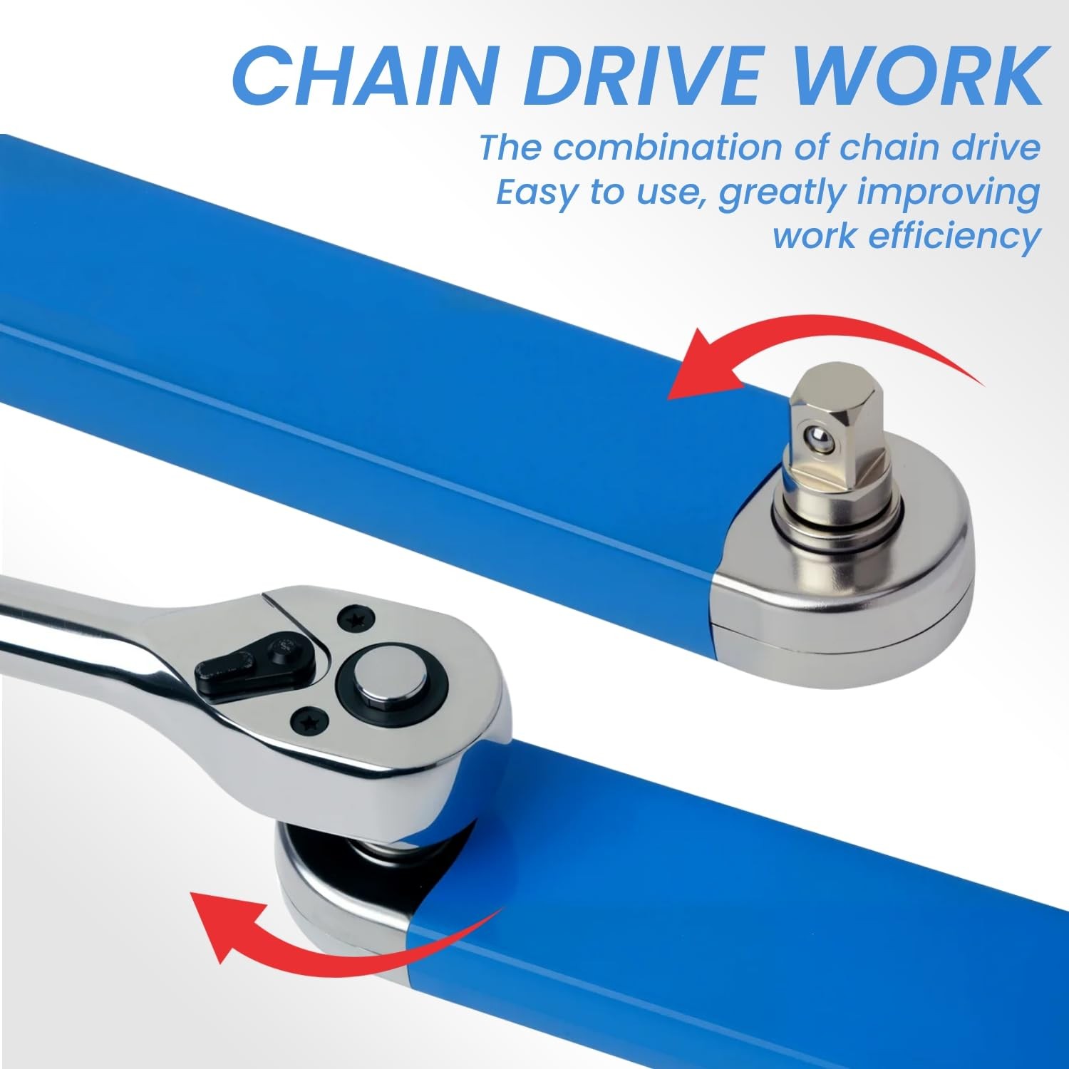 DEPOTA Offset Extension Wrench, Zero Degree Ratchet Set Impact Blue