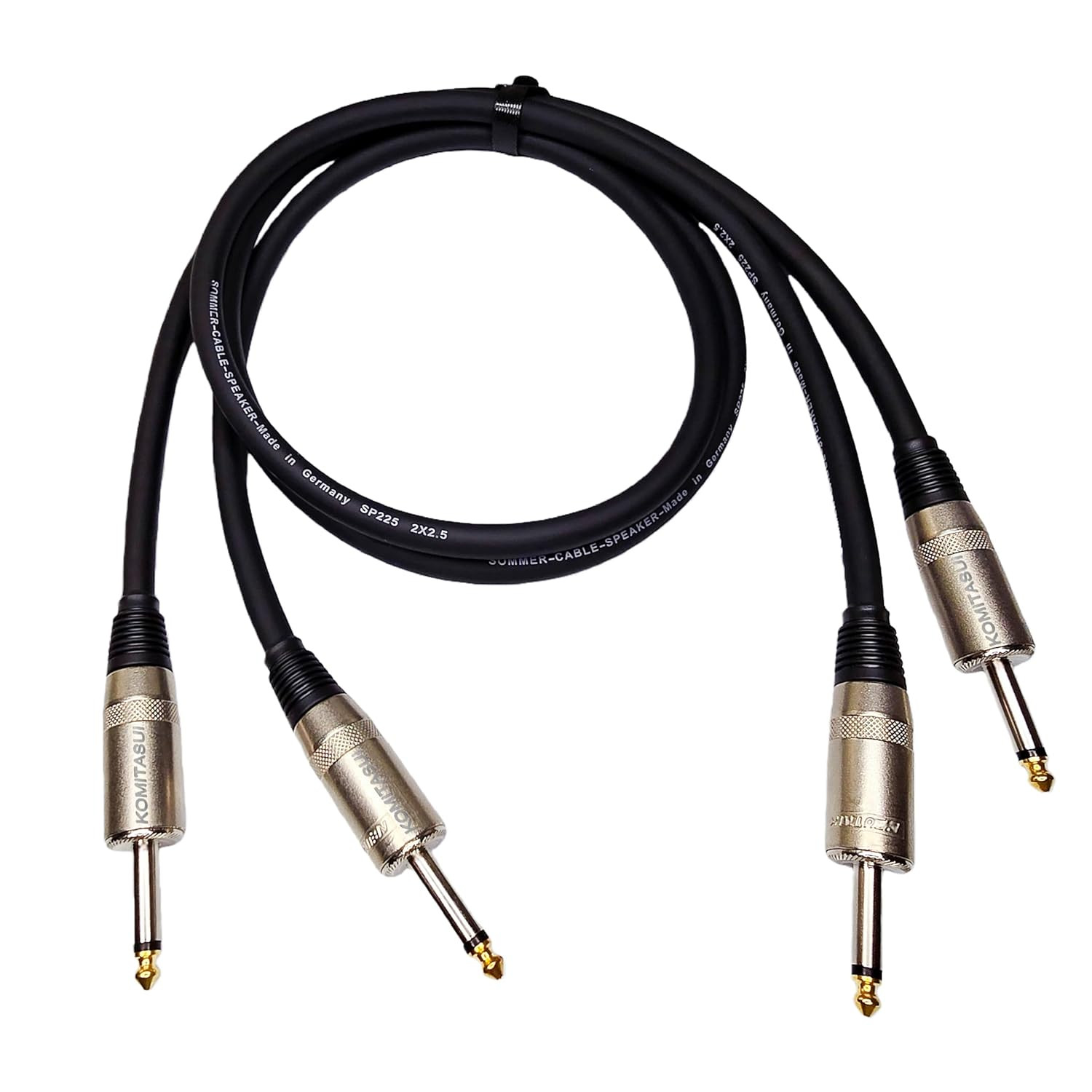 Professional Speaker Cables 1/4" to 1/4" TS Speaker Cords - 3 Foot 12 Guage AWG