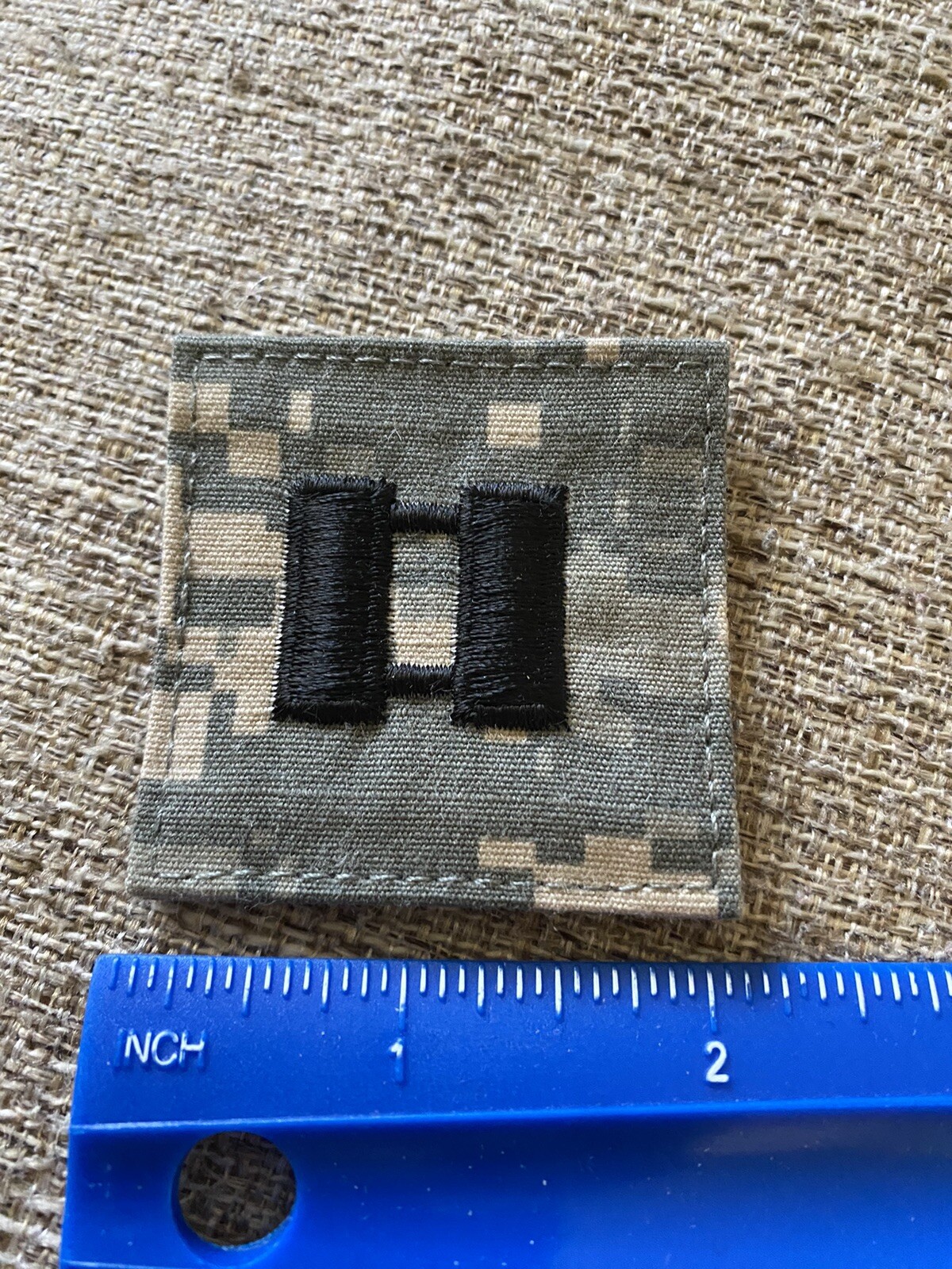 US Army Captain CPT O-3 Rank ACU Hook / Loop Pattern Military Patch INV6261