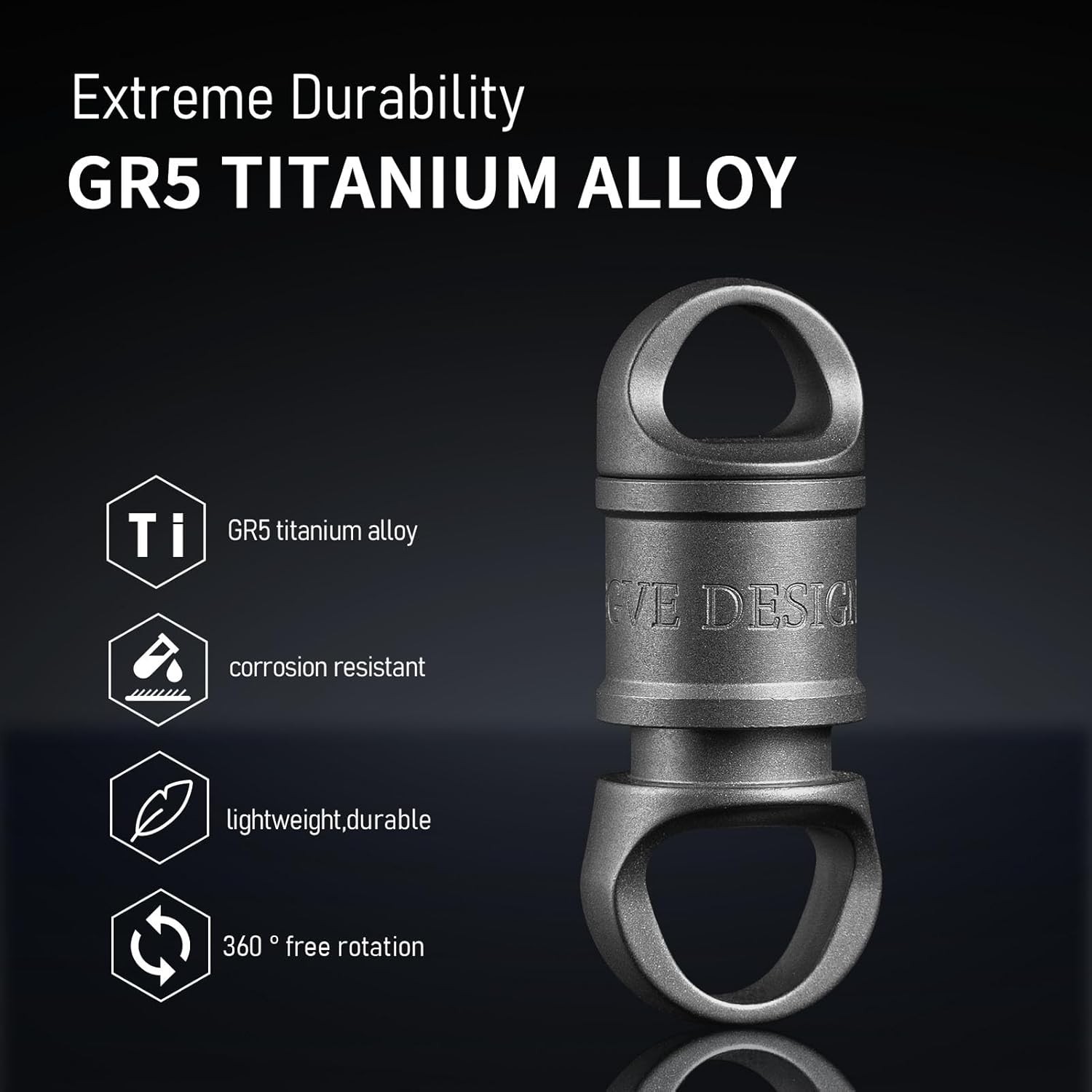 Quick Release Keychain with 2 Key Rings Titanium, Detachable Pull Apart Matte