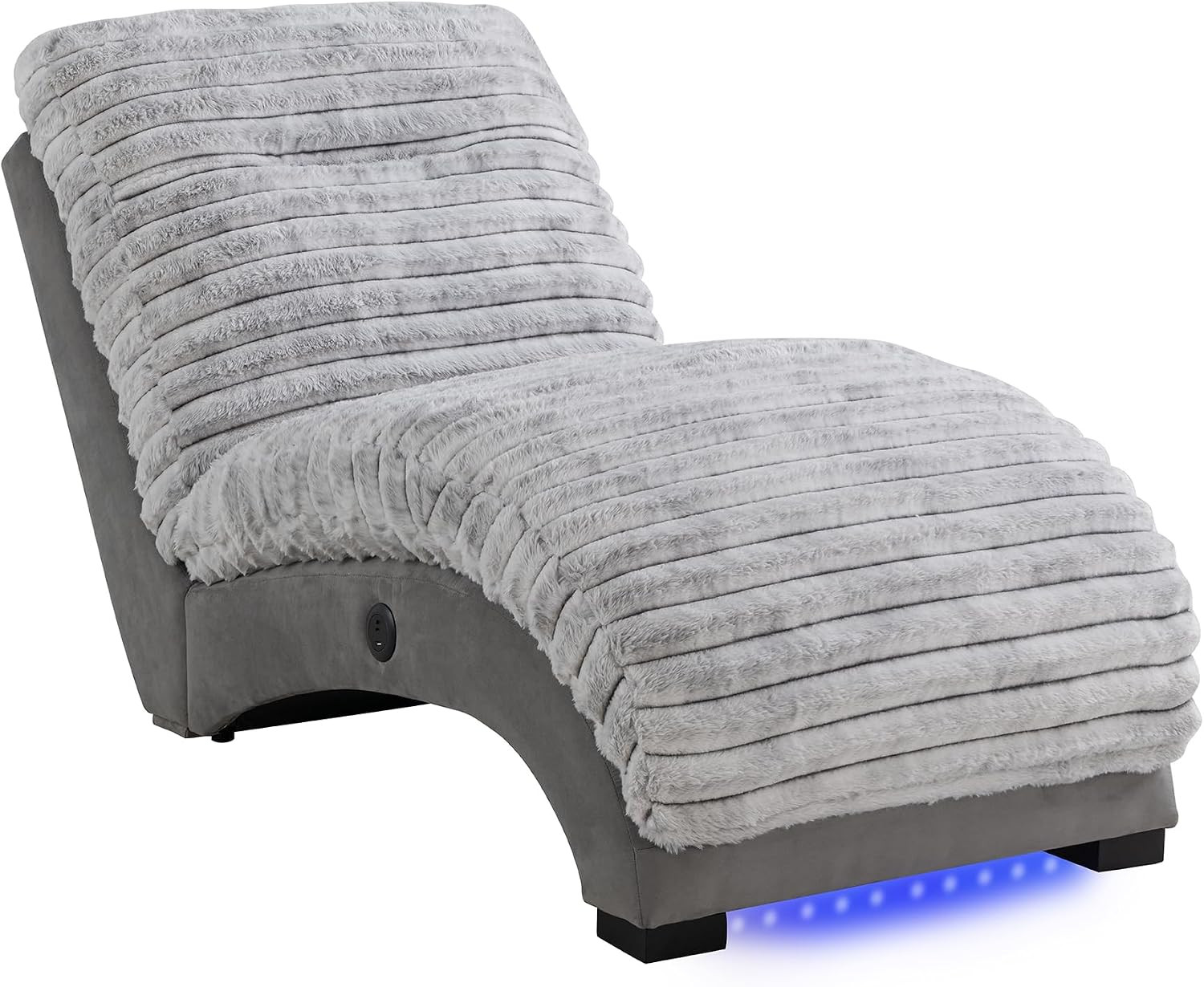 Grey Chaise Lounge with USB