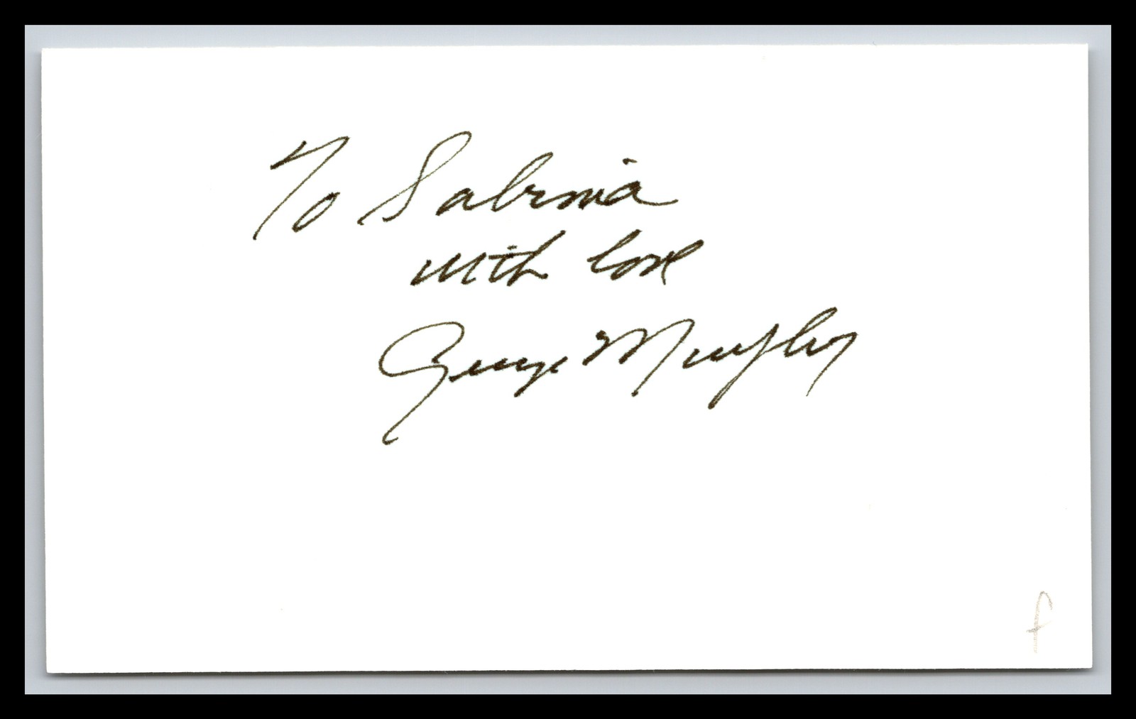 George Murphy - Actor  - 3x5 Card - Signed / Autograph (f)
