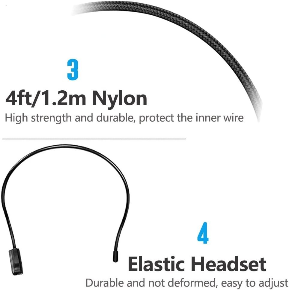 2Pcs Microphone Headset Mic, Flexible Wired Boom for Voice Amplifier, 3.5mm C...