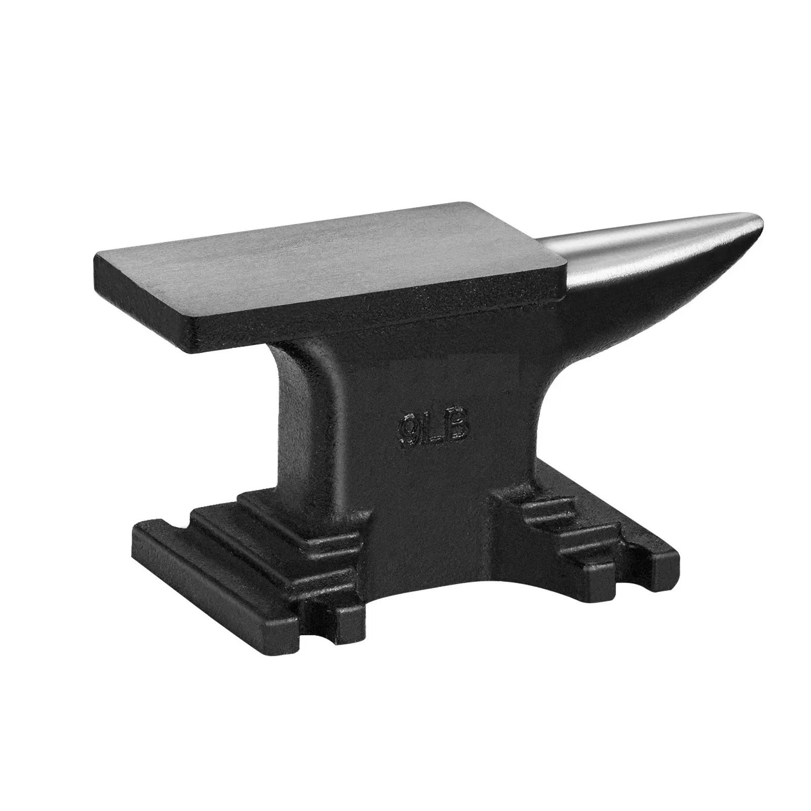 Single Horn Anvil, High Hardness Rugged Round Horn Anvil Blacksmith,8.8Lbs Cast