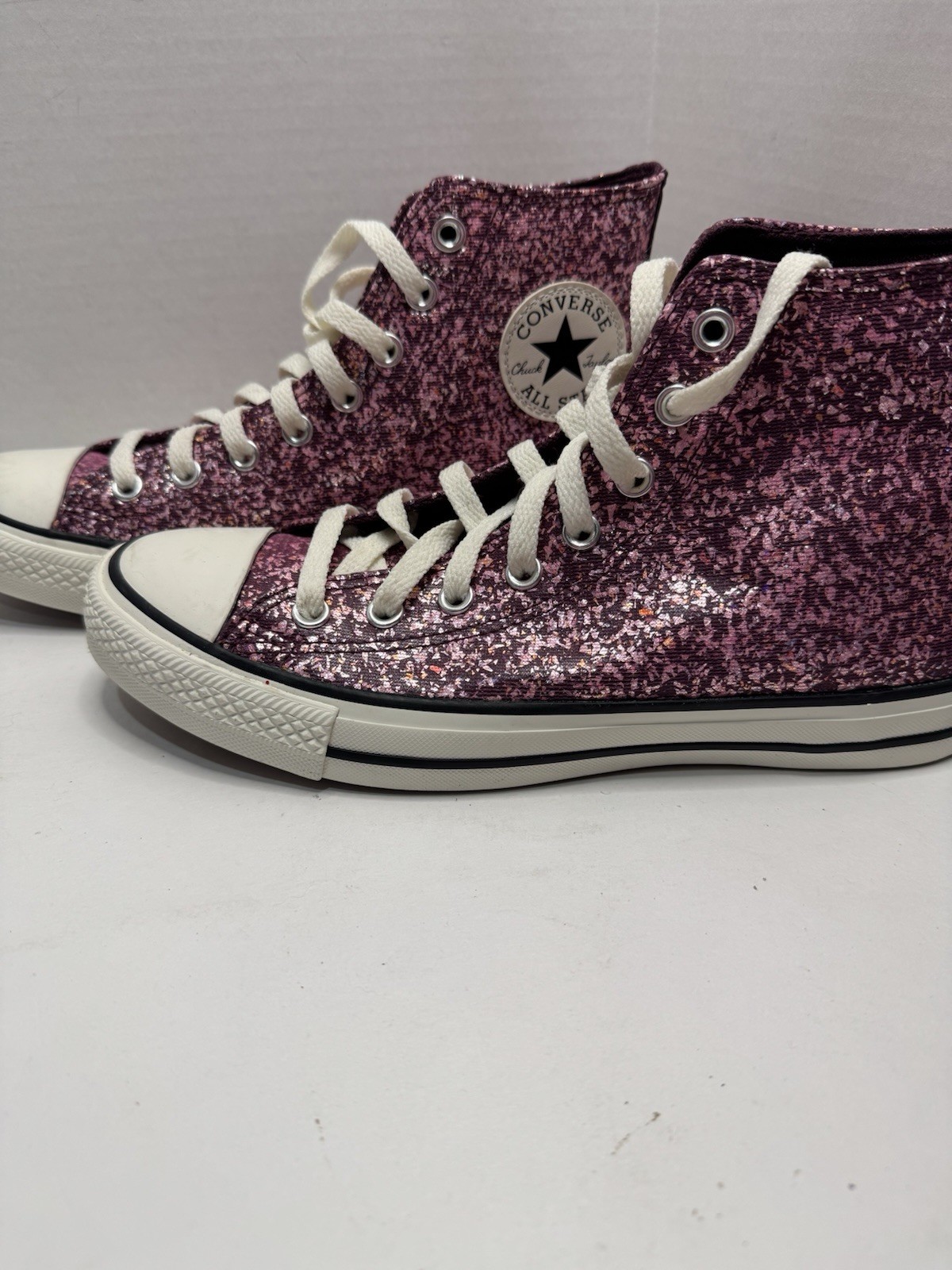CONVERSE Chuck Taylor All Star Glitter Women Size 10 Orchid Purple Abyss A11137C