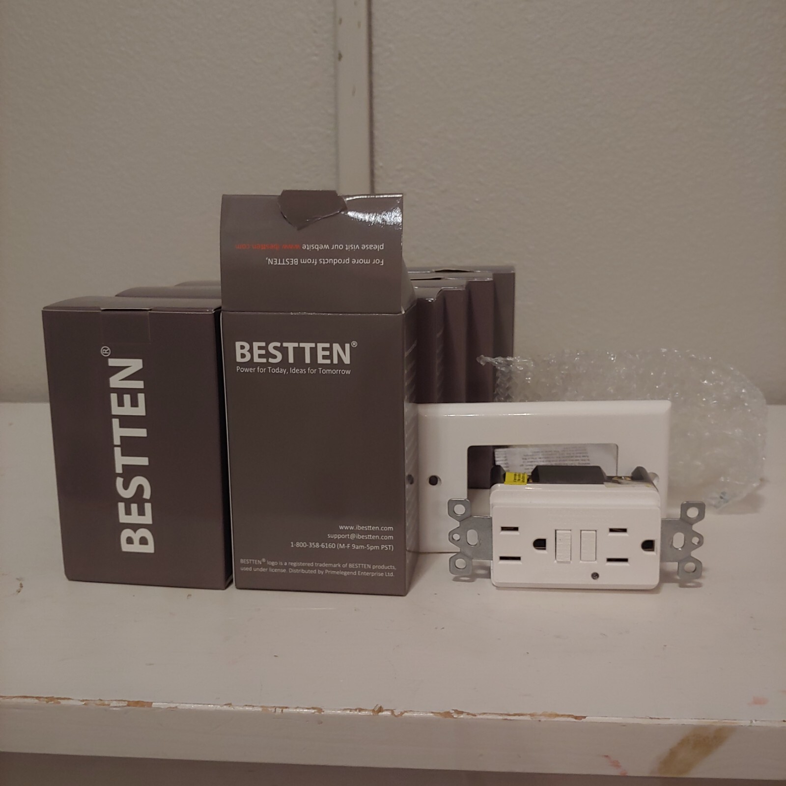 10 Pack Bestten 15 Amp GFCI Outlet Tamper-Resistant Receptacle w/ LED Indicator