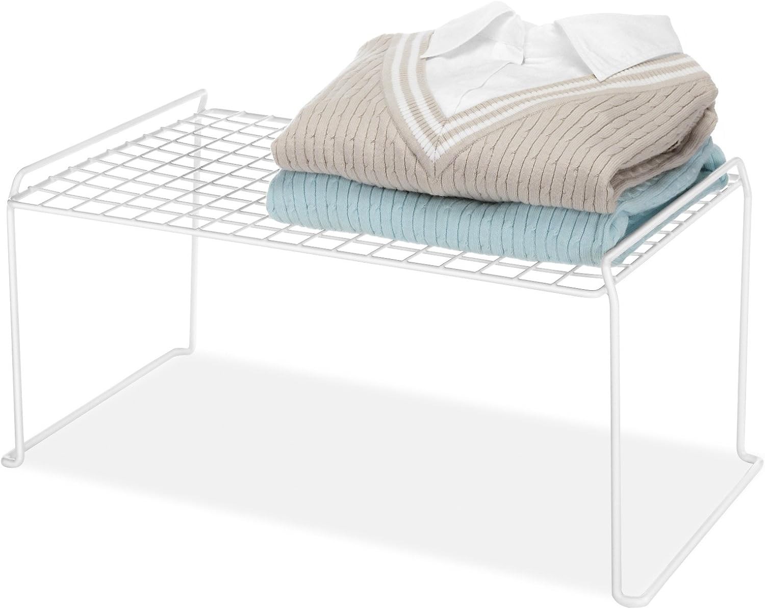 Stackable Wire Shelf Organizer Metal Cabinet Organizer Space Saving Storage