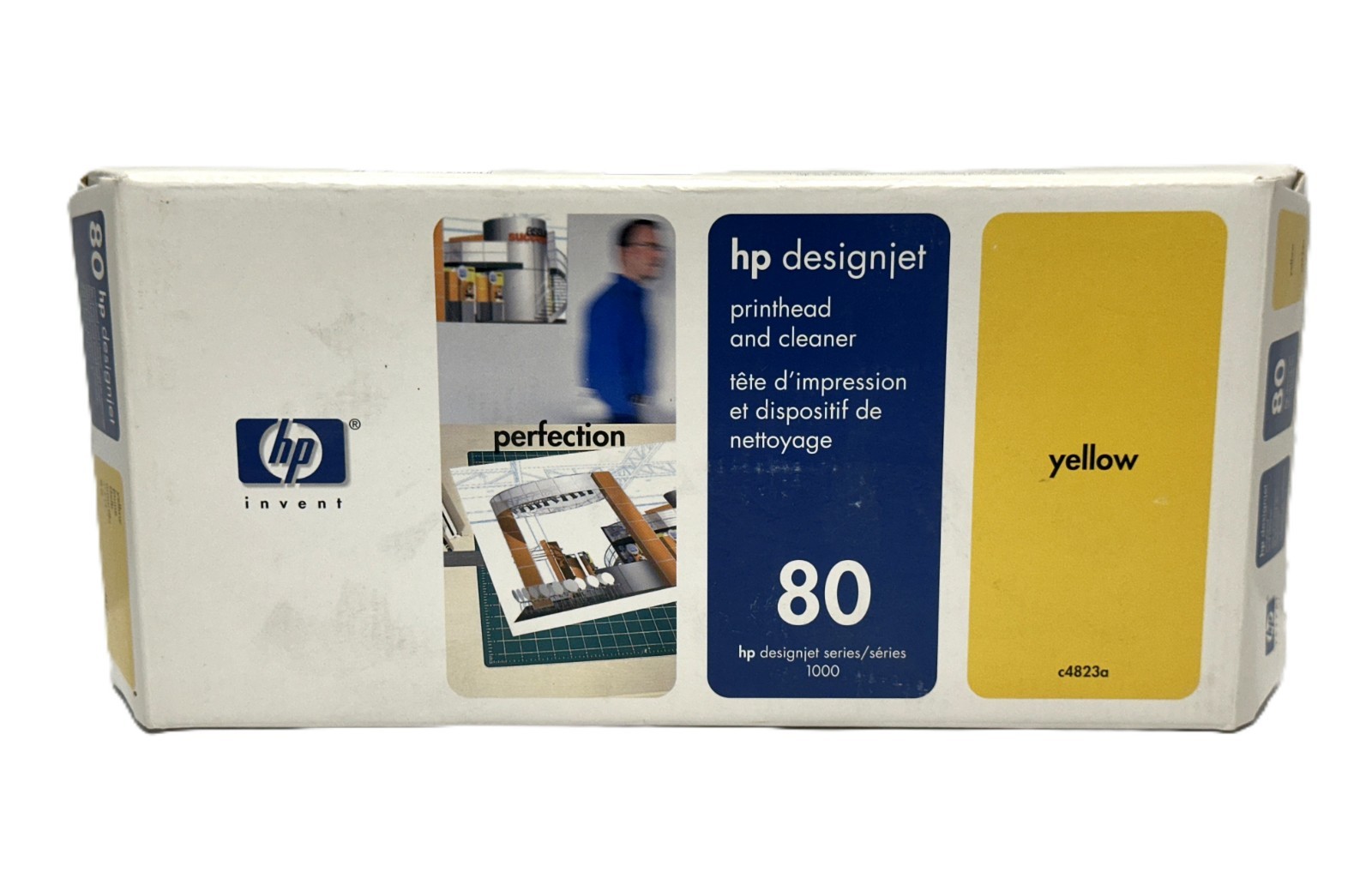 Genuine HP 80 C4823A Yellow Printhead & Cleaner – Factory Sealed (Expired)