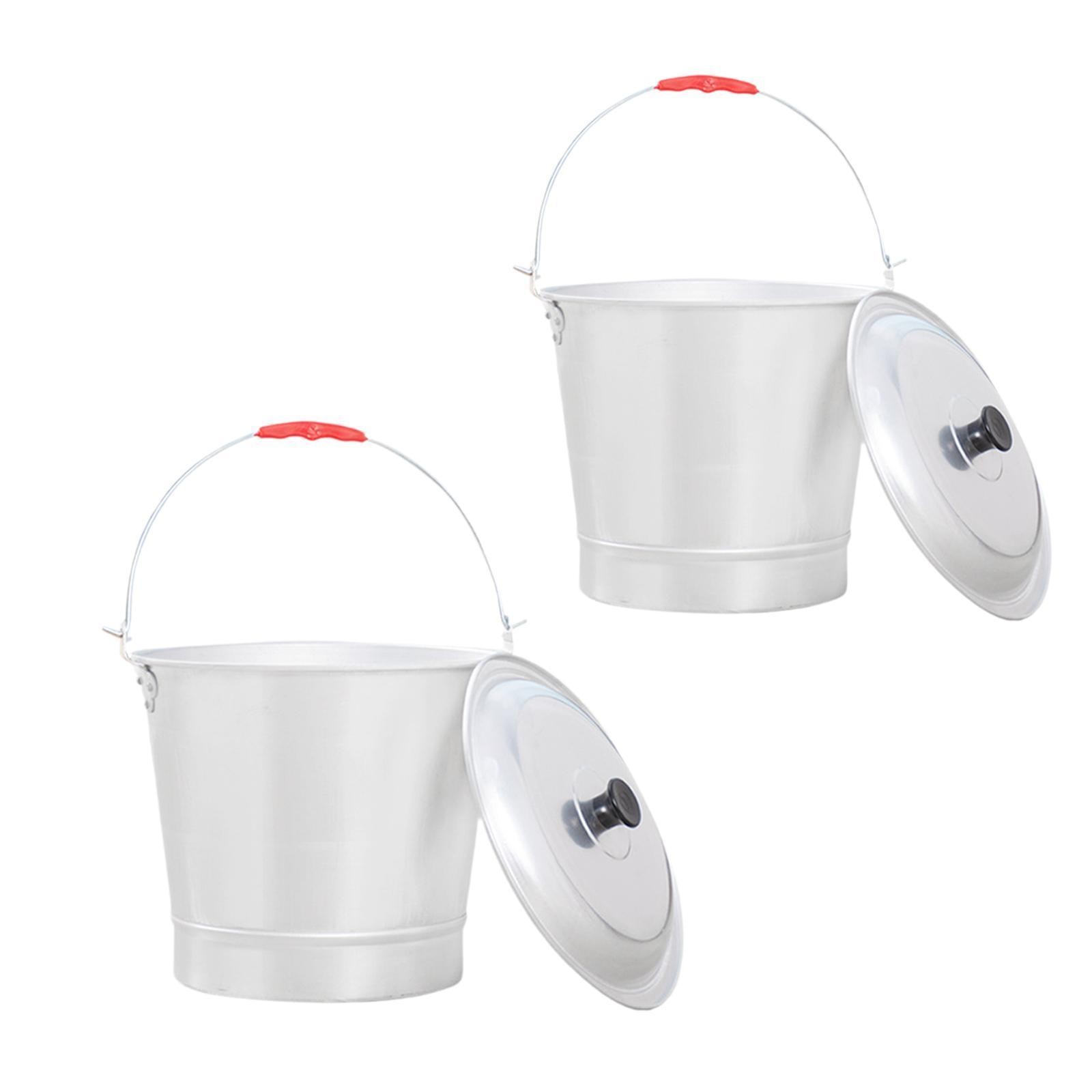 Aluminum Bucket Pail Comfortable Handle Easy to Clean Rustproof Water Bucket