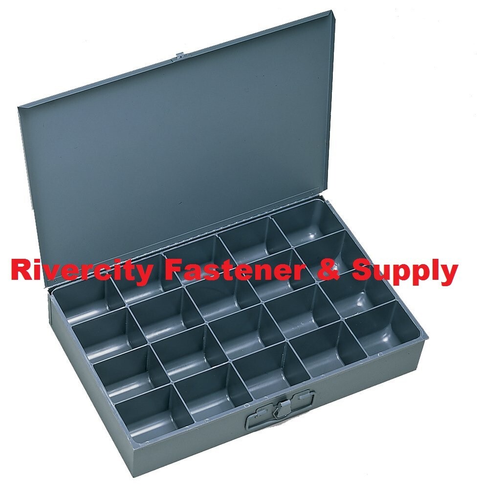 LARGE METAL 20 HOLE STORAGE BIN TRAY FOR NUTS, BOLTS AND WASHERS 111-95