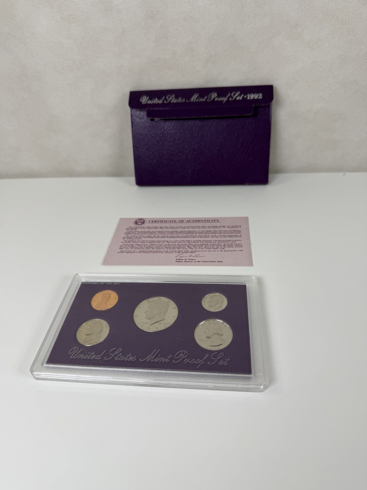 1992 S US Mint Proof Set | 5 Coins | Original Purple Box & COA | San Francisco