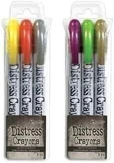 Bundle- Tim Holtz Distress® Halloween Seasonal Crayons 2022 Sets 3 and 4