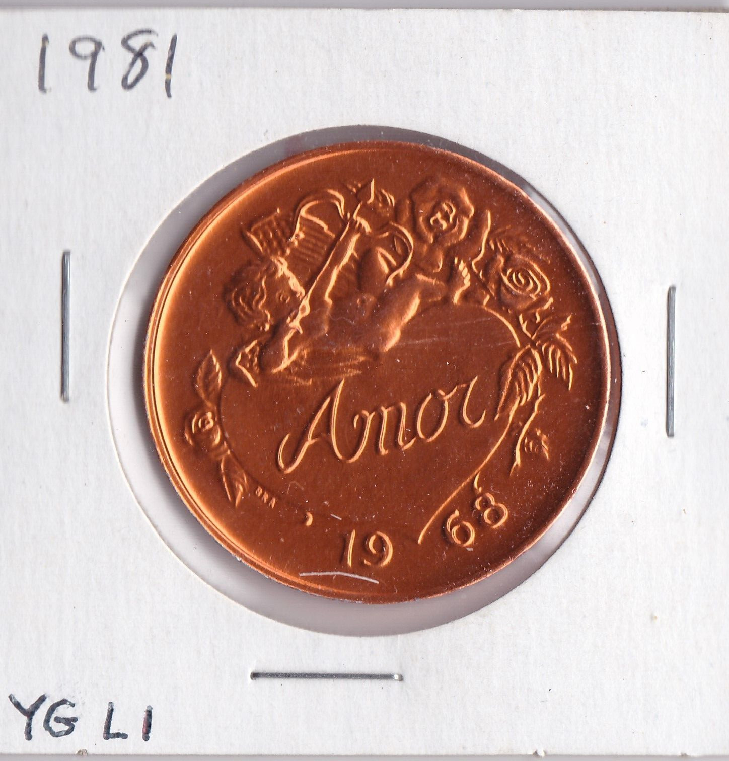1981 AMOR 1968/ LOVE THAT GOOD FOOD 1981 Mardi Gras  DOUBLOON (Y.G. color L1)