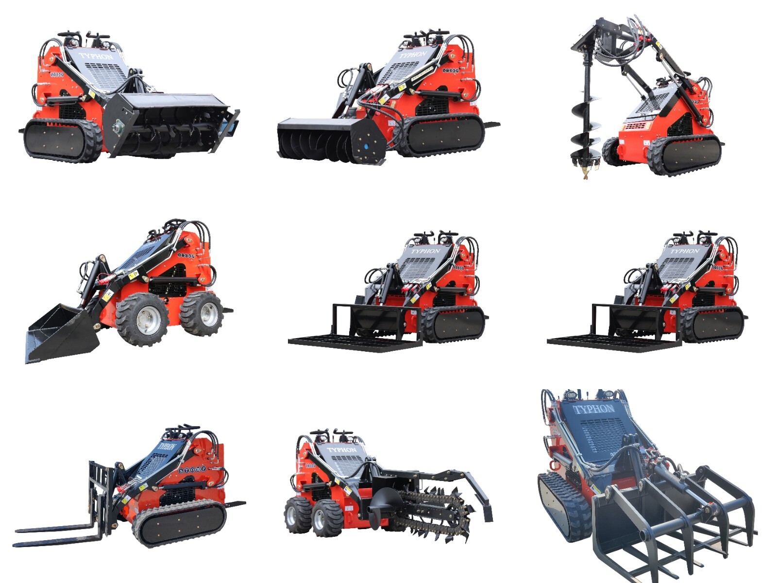 Grapple Grabber mini skid steer loader attachments for TYPHON STOMP skidsteer