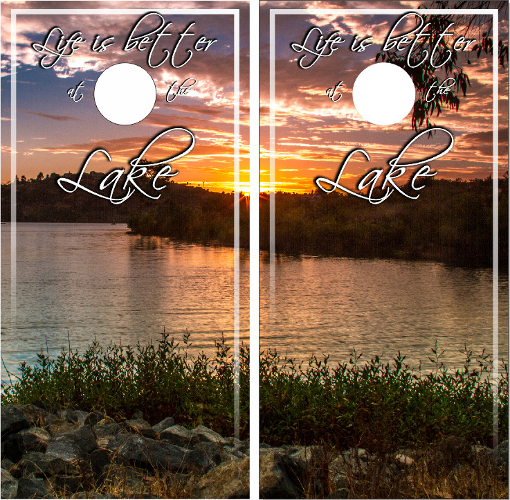 Lake Life 3 LAMINATED Cornhole Wrap Bag Toss Skin Decal Sticker