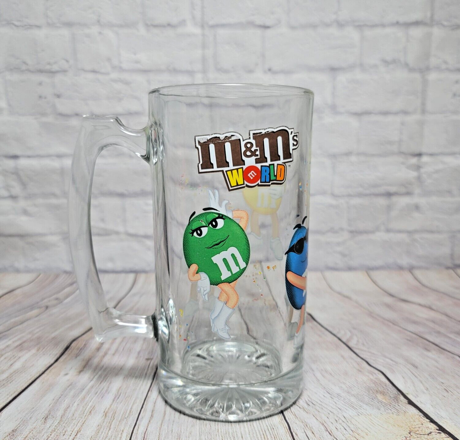 M&M's Character Extra Large Jumbo Glass Mug/Beer Stein W/Handle 24 Oz.