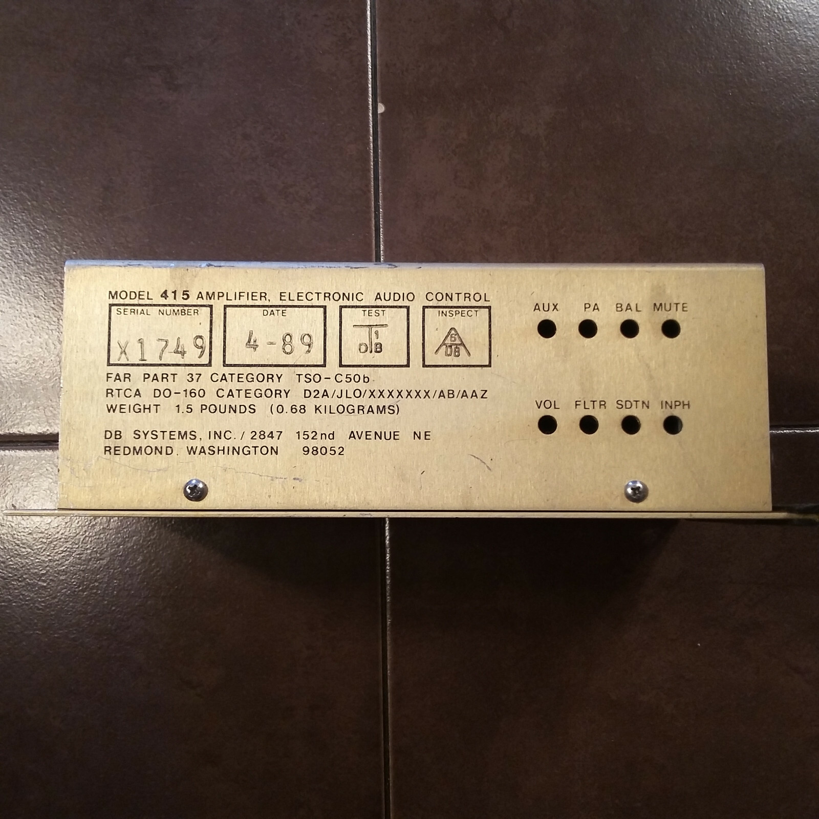 Audio Amp DB Systems Inc. Model-415, sn X1749