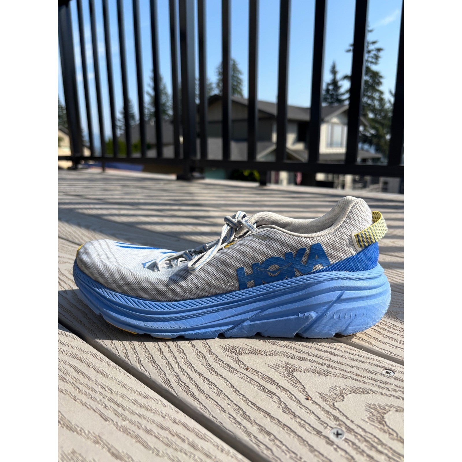 Hoka One One Rincon Running Shoes men's US 9.5 Athletic Sneakers Blue/Gray