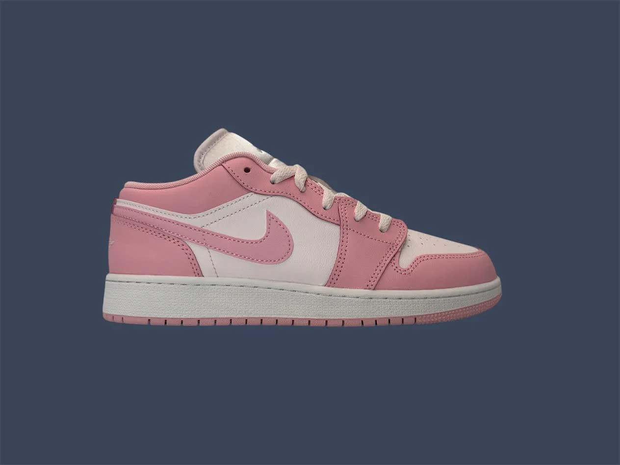Youth Air Jordan 1 Low (GS) Med Soft Pink/Pearl Pink-White Girls Sneakers