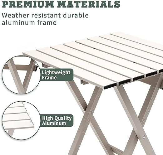 SUNNYFEEL Folding Camping Table Lightweight Aluminum Portable Picnic