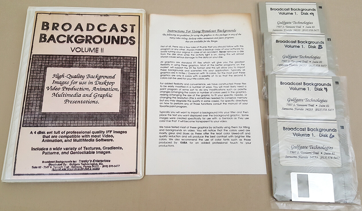 Broadcast Backgrounds Volume II ©1990 Gulfgate Technologies for Commodore Amiga