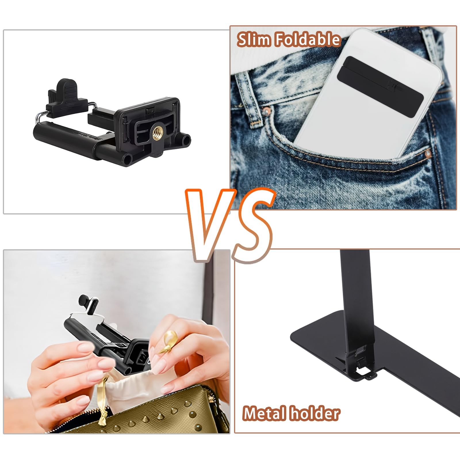 3 Pcs Ultra-Thin Invisible Phone Kickstand, Adjustable Vertical and Horizonta...