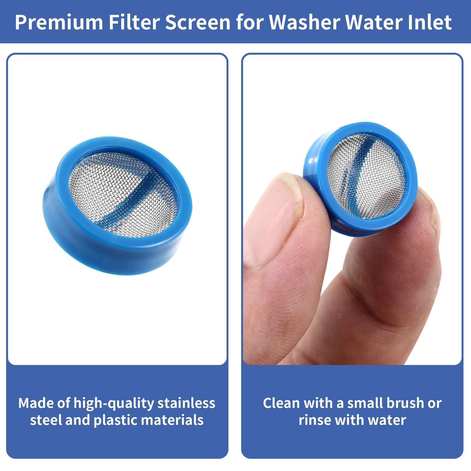 20-Pack Universal Washing Machine Water Inlet Valve Filter Screens, Stainless...