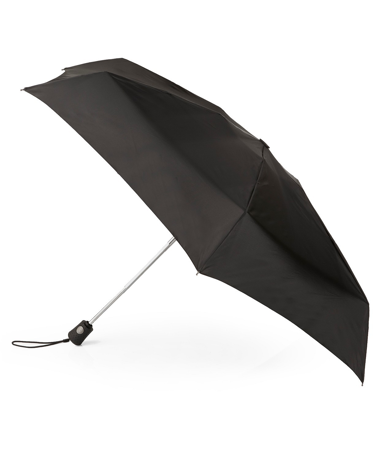 Totes Traveler Black Compact Automatic Open Close Folding Rain Umbrella