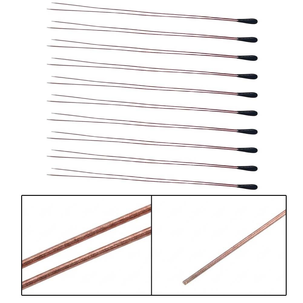 10Pcs 10K Ohm Thermistor B3950 1% Tolerance MF52B Temp Sensor with 100mm Leads