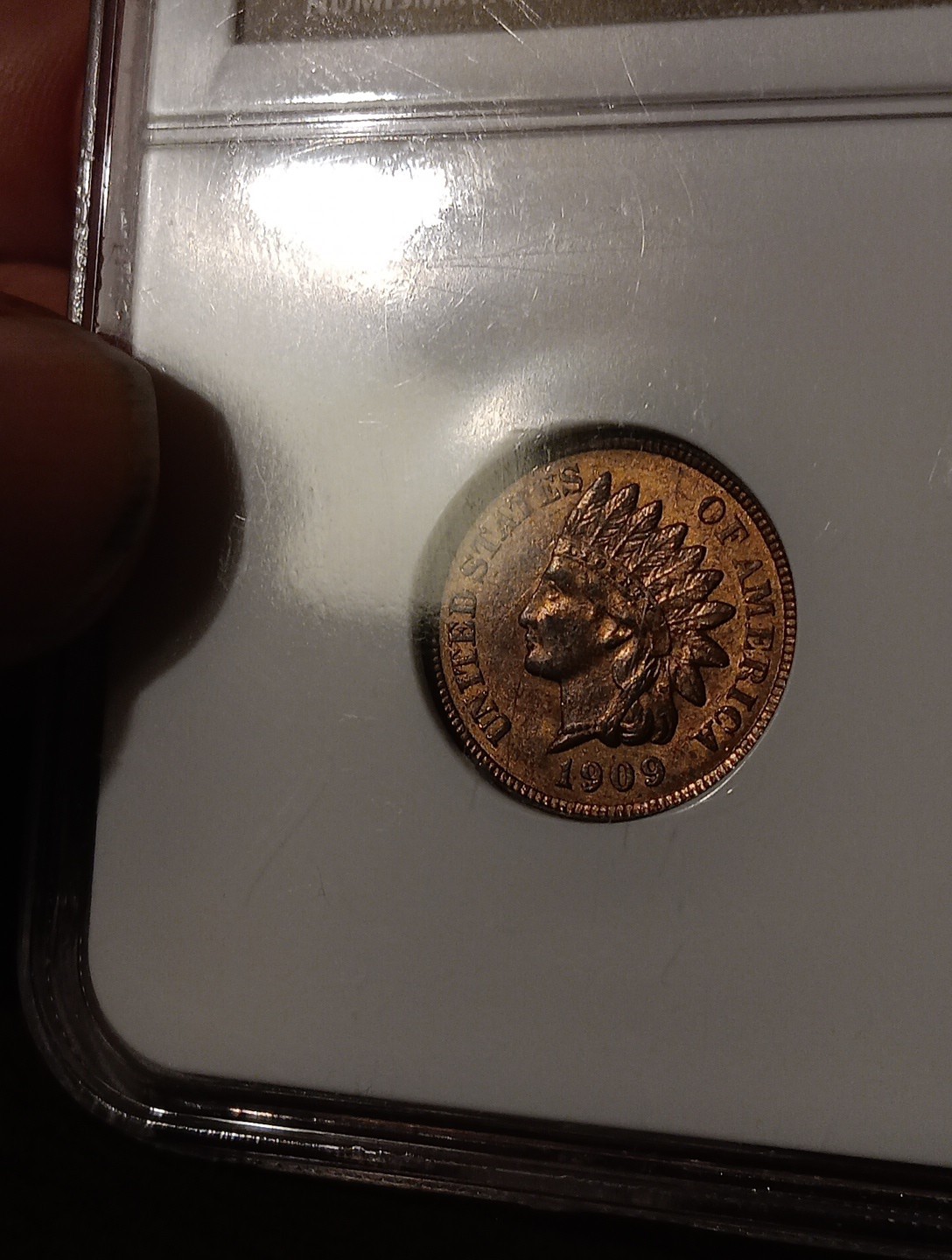 👉1909 Bronze Indian 1C VINTAGE NGC HOLDER MS63 RB NICE EYE APPEAL